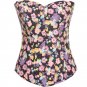Sexy Strapless Floral Printed Corset Top Overbust Korsett For Women W580860
