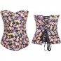Sexy Strapless Floral Printed Corset Top Overbust Korsett For Women W580860