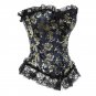 Plus Size S-6XL Sexy Lace Trim Off Shoulder Floral Printed Overbust Corset Top W580865
