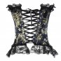 Plus Size S-6XL Sexy Lace Trim Off Shoulder Floral Printed Overbust Corset Top W580865