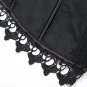 Women Black Corsets Satin Body Waist Trainer Floral Bustier Lace Up Lingerie Bodyshaper W580894B