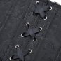 Women Black Corsets Satin Body Waist Trainer Floral Bustier Lace Up Lingerie Bodyshaper W580894B