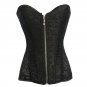 Women Black Lace Up Steampunk Corset Sexy Bustier Corset Zipper Overbust Slim Strapless W580881A
