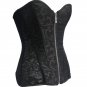 Women Black Lace Up Steampunk Corset Sexy Bustier Corset Zipper Overbust Slim Strapless W580881A