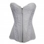 Women White Lace Up Steampunk Corset Sexy Bustier Corset Zipper Overbust Slim Strapless W580881B
