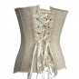 Women Yellow Lace Up Steampunk Corset Sexy Bustier Corset Zipper Overbust Slim Strapless W580881B