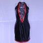 Sexy Black Vinyl Wet look Sleeveless Cut Out Faux Leather Women Party Nightwear Mini Dress W201135