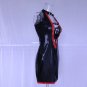 Sexy Black Vinyl Wet look Sleeveless Cut Out Faux Leather Women Party Nightwear Mini Dress W201135