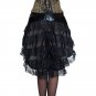 Women Skirts Hot Sale High Quality Steampunk Ladies Black Zipper Knee-Length Lace Ball Gown W46145