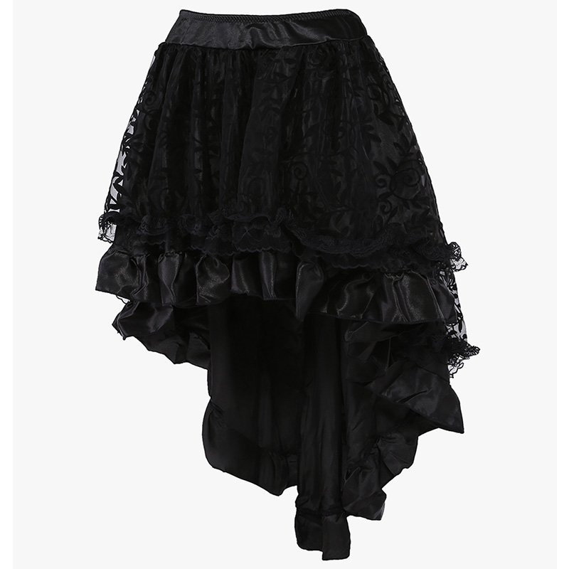 Women Underdress Skirts High Quality Black Zipper Asymmetrical Ladies ...