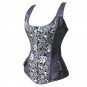 Ladies Steampunk Black Faux Leather Overbust Waist Trainer Straps Bodyshaper Corselet W46223