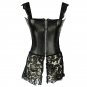 Sexy Lingerie Women Black Faux Leather Lace Burlesque Zipper 2017 Sexy Corsets And Bustiers W5504A