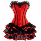 Overbust Corset Bustier Lace Evening Women Corset Dress Red Waist Cincher Corset Shapewear W58036