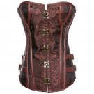 Steampunk Waist Control Corset Steel Bone Overbust Bustier Gothic Bustier Slim Corselet W58916
