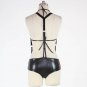 Vinyl Leather Cheeky Shorts Front Zipper Suspenders Sexy PVC Club Wear Overalls Women W841113