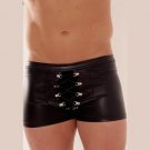 Men Boxers Underwear Sexy Stretchy Underpants Fetish Lace-Up Front Faux Leather Underwear W850547 Men Boxers Underwear Sexy Stretchy Underpants Fetish Lace-Up Front Faux Leather Underwear W850547