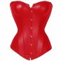 Women Leather Corset Steampunk Corselet Waist Trainer Shapewear Sexy Bustier Overbust Tops W580813B