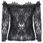 Sexy XL Black Embroidery Crochet Lace Crop Top Strapless Long Sleeve Hot Sale 2017 Hot sale W910007