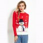 Autumn Women Snowman Print Preppy Style Full Sleeve Tops Knitted Christmas Sweater Femme WT32692
