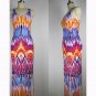 Rainbow Print Sleeveless Maxi Dresses Tassel Loose Bohemian Beach Backless Sexy Dress WT32701