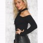 Women Bandage Knitted Off-Shoulder Halter Long Sleeves High Quality Hollow Out Sexy Ladies WT32644B