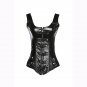 Steampunk Black Over Bust Zipper Sequined Tank Strapless Waist Trainer Corset Women Corselet W580919