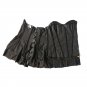 Zipper Black Faux Leather Corset With Skirt Steampunk Overbust Corset Bustiers Corselet W589002A