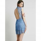 Ladies Sexy Backless Sleeveless High Quality Lace Dress Elegant Mini Party Sexy Wear WT33129B