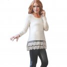 Fashion Ladies High Quality Tops Long Sleeves Lace Patch Work O-Neck Ladies Sexy Tops WT33143C