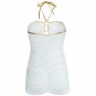 Women Mini Gold Open Front Accent Sey Summer Style Slim Strapless Club Bodycon Dress W3325A