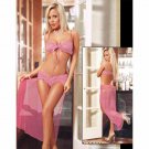 Net Yarn Solid Exotic Lingeire Set Bra Push Up Transparent Super Deal Pajamas Set W203639A