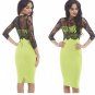 Pencil Dress Black Lace Bodycon Occasion Glam Party Sexy Keen Length Dress Formal W910036B