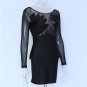Sexy Mesh Patchwork Dress Backless Black Dress Pencil Bodycon Dress Female Dresses W847055