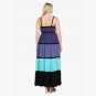 Women Striped Bohemian Plus Size Maxi Dress Contrary Colors Sexy Long Casual Sundress W846035B