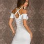 New Off The Shoulder Lace Trim Mini Dress Slim Hip Wrapped Women Party Club Dresses W84314A