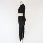 Black Long Sleeve Two Pieces Dresses Clubwear Homecoming Asymmetric Hem Party Robe Vestido W84427