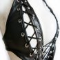 Sexy Fetish Teddies Lingerie Black Faux Leather Bondage Lingerie Bodysuit W84404