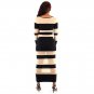 Patchwork Stripe Maxi Long Black And White Dresses Sheath Bodycon Casual Autumn Clothes W84421