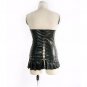 Sexy Vinyl Corset Underwear Black Club Faux Leather Silver Lace-Up Corset Bustiers W841010A