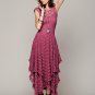 Lace Punk Rock Female Dress New Embroidered Sexy Casual Maxi Dress Plus Size Dresses W850301C