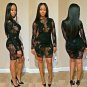 Sexy See Through Club Dress Embroidered Women Lace Dress Hollow Out Bodycon Dress W850328A