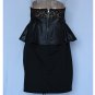 Plus Size Women's Peplum Dress Lace Patchwork Party Dress Black Dresses W846045