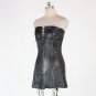 Newly Women Summer Sexy Strapless Sheath Mini Dresses Female Lace Up Clubwear Faux Leather W7063