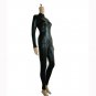 Black Sexy Faux Leather Latex Catsuit Clubwear With Zipper to Crotch Bandage Costume W7941