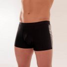 Erotic Men Boxers Underwear Sexy Stretchy Underpants Sheath Faux Leather Patchwork Lingerie W850549