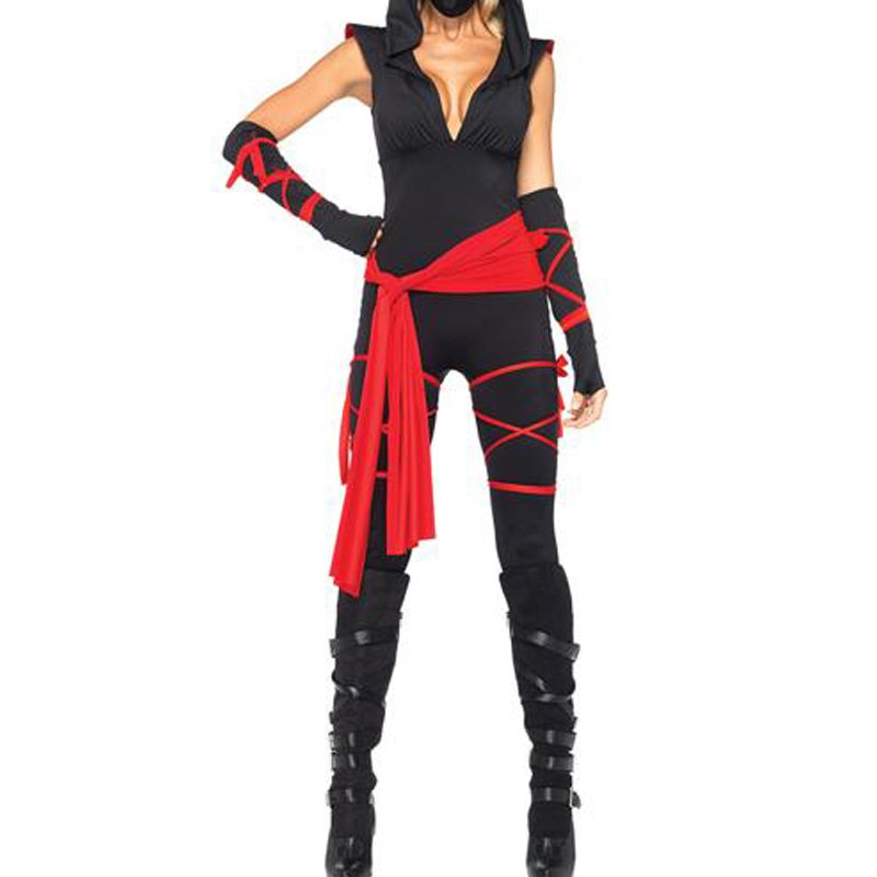 Costume Black Women's Sexy Deadly Ninja Costume Waist Sash Arm Warmers ...