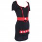 Women Sexy Nurse Uniform Black Short Sleeve Dress Costume with Headwear Adult Halloween W518654