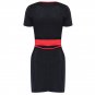 Women Sexy Nurse Uniform Black Short Sleeve Dress Costume with Headwear Adult Halloween W518654