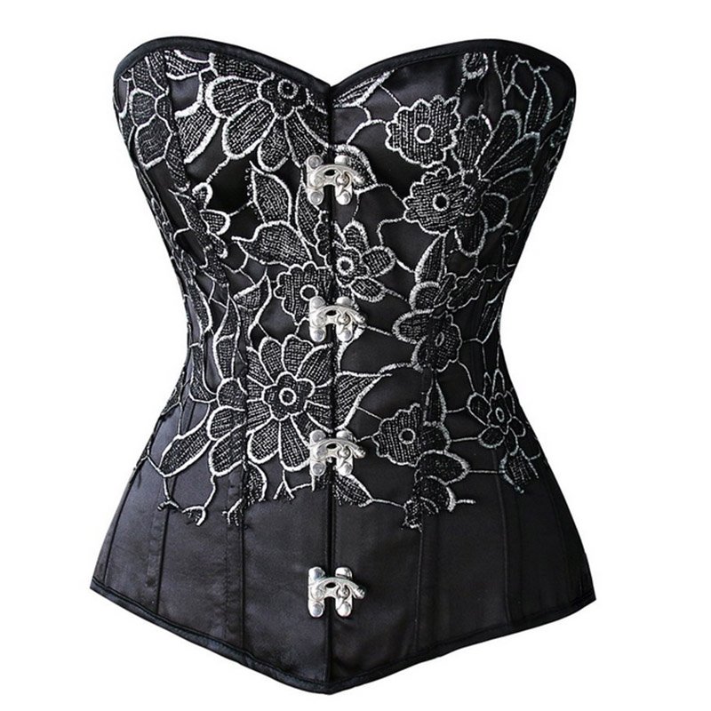 Classic Floral Brocade Embroidery Corsets Overbust Sexy Steampunk