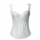 Sexy Gothic Women White Burlesque Lingerie Steampunk Corset W35802A